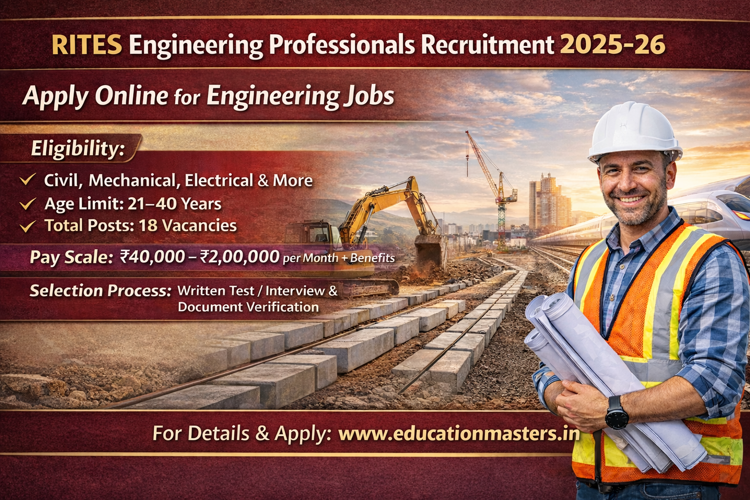 RITES Engineering Recruitment 2025–26 banner